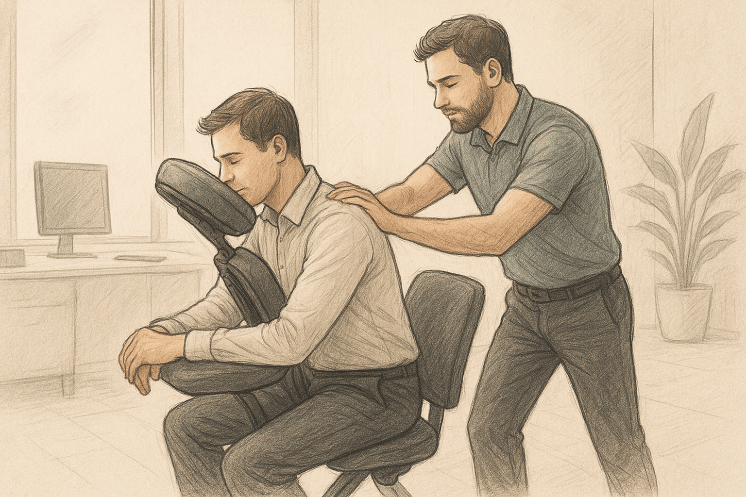 Illustration de Pause Express (Massage assis)